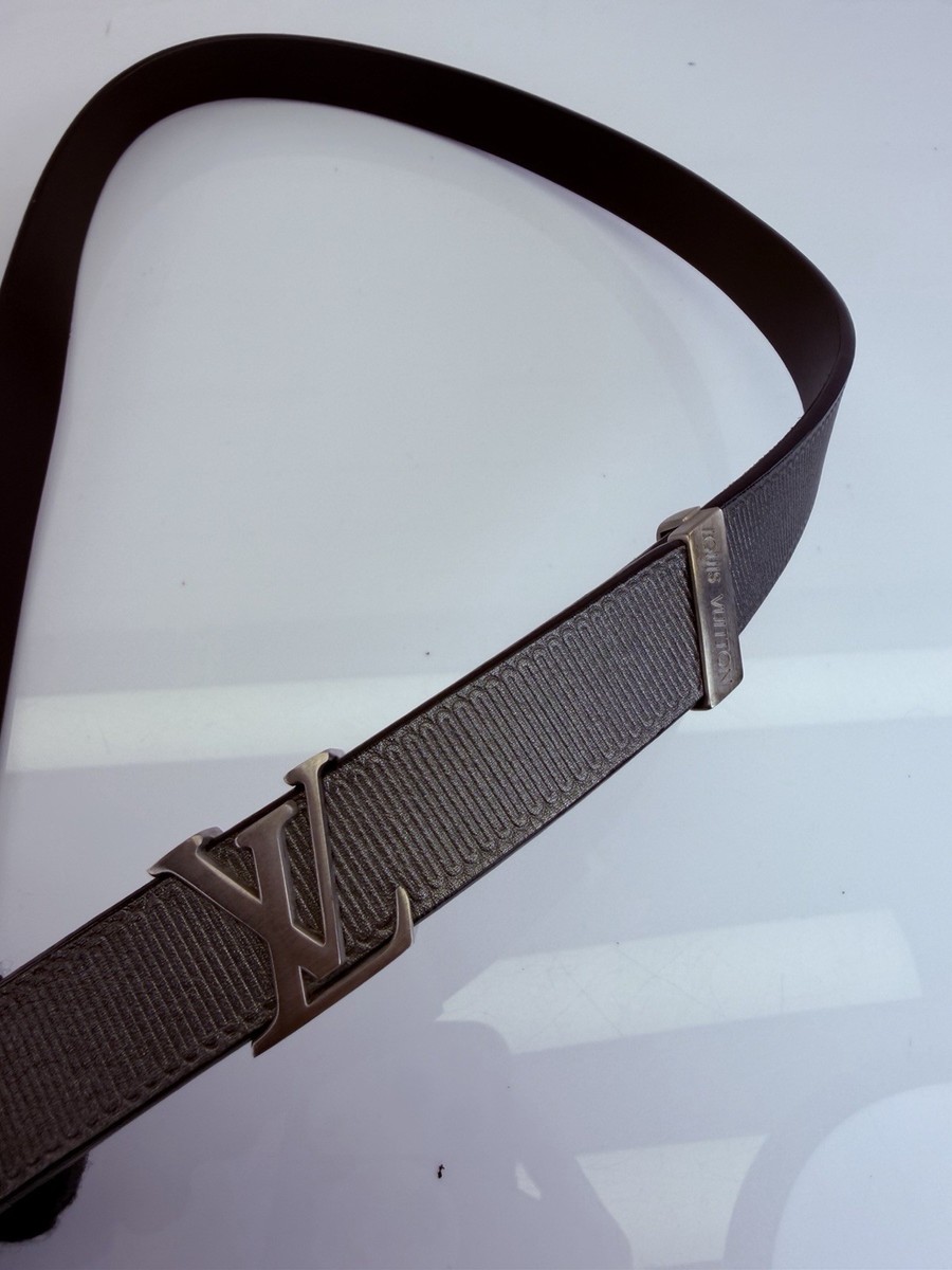 Louis Vuitton Initiales 20mm Metallic Gunmetal Belt 75/30 | eBay