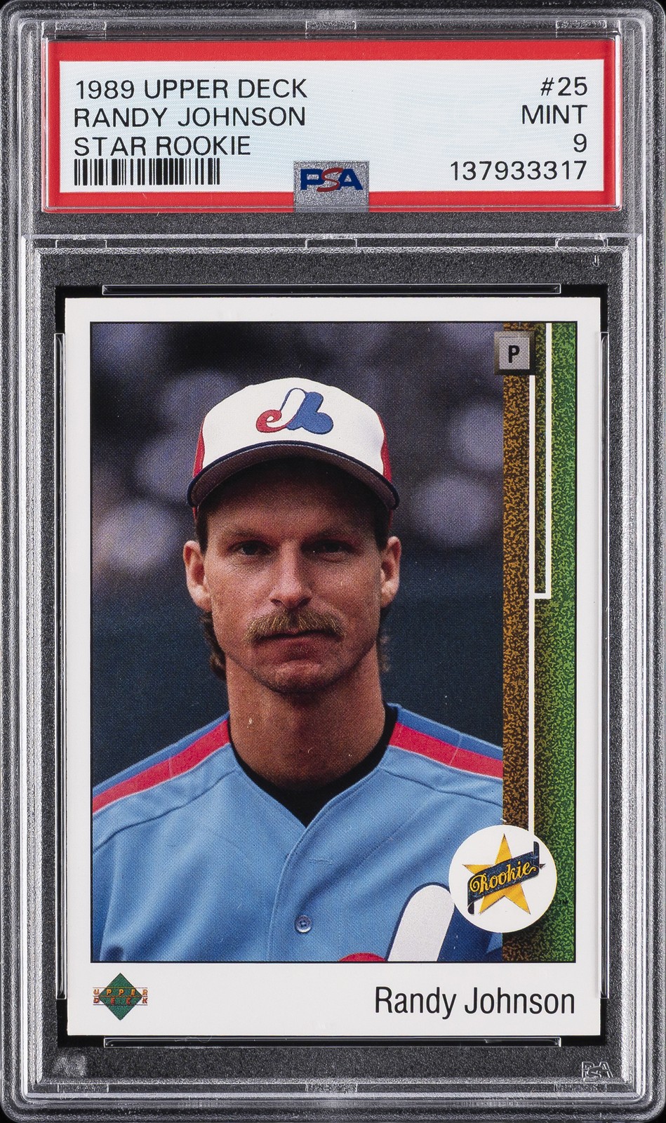 1989 UD STAR RC #25 RANDY JOHNSON ROOKIE RC PSA 9