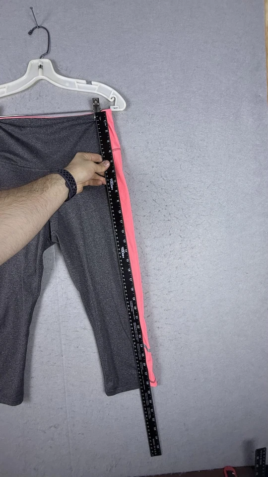 Pantalones deportivos deportivos deportivos para mujer gris medio rosa capri leggings reflectantes yoga Foto 4 de 4