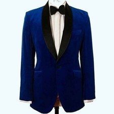 Men's Royal Blue Velvet Tuxedo Blazer Highland Wedding Jacket