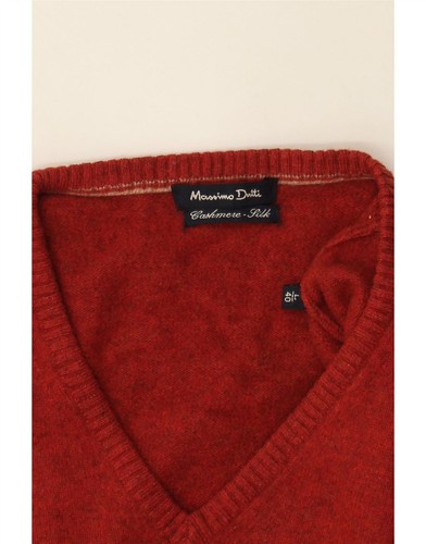 MASSIMO DUTTI maglione maglione donna scollo a V UK 16 grande bordeaux cashmere RS06 - Foto 4 di 4
