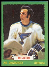 1973-74 TOPPS AB DEMARCO JR. ST. LOUIS BLUES #118 EX (Pen back)