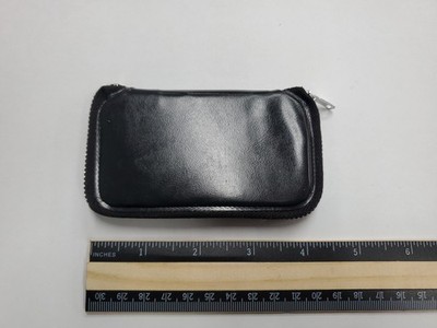 Zip Up Cigarette and Lighter Pocket Stash Pouch - Black
