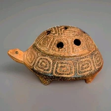 Turtle Ceramic Incense Burner Mid Century Vintage With Makers Sticker