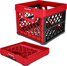 Collapsible Milk Crate 25L 6.6 Gal , 50 lb Heavy Duty Folding Crate   Stacka...