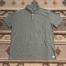 Vuori Strato Tech Polo Shirt Mens Medium Gray Perforamnce Athleisure Stretch A4