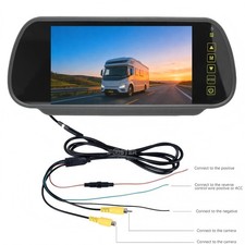 iPoster 7" LCD Mirror Screen Car Rear View Monitor for Backup Camera 12V-24V
