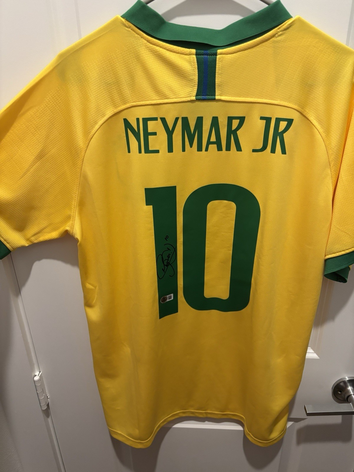 Autographed/Signed Neymar Jr. Brazil Nike Soccer Football Jersey Beckett BAS COA