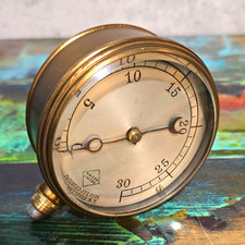 Antique W. C. Co. Pressure Gauge Patented July 28 1896 Brass Beveled Glass