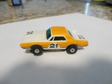 vintage aurora tjet ho slot car tuff ones white/butter cougar 21