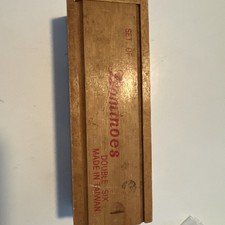 Dominoes Double Six Set of 28 Wooden Dovetailed Wood Box Vintage