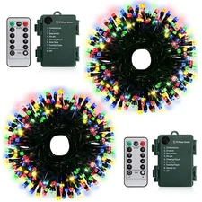 Best KOUQIYA Battery Operated String Lights with Remote 2 Pack 16.5 Ft 50 LED