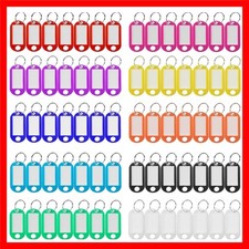 Plastic Key Tags 220 Pcs, Key Labels with Ring and Label Window, Key Chain ID...