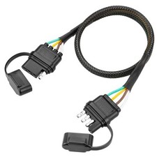 4 Pin Trailer Wire Extension, 24 inch, 4 Way Flat Trailer Light Plug 2Ft