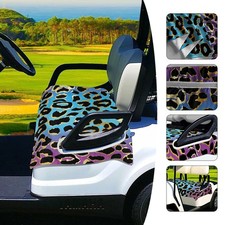 Golf Cart Seat Cover Leopard Print Polyester Easy Clean Install Seat Protector