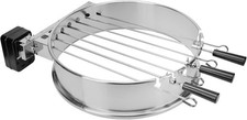 onlyfire Drehspieß Set Motor für 57 cm Kugelgrill, 7 Spieße, Edelstahl