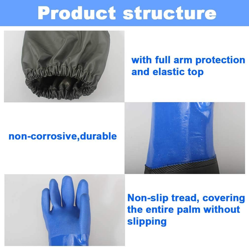 Haiou Long Rubber Gloves Elbow Length Chemical Resistant Gloves with