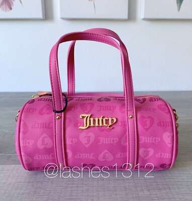 JUICY COUTURE Crossbody Bag Mini Barrel - Pink with Hearts | eBay