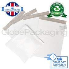 STRONG WHITE POSTAL PLASTIC POSTAGE POLY MAILING BAGS MAILERS *ALL SIZES/QTY'S*