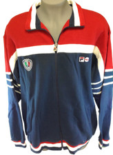 Mens Fila Italia Vintage Rib Cotton Blue Red White U23269 400 Sweat Track Jacket