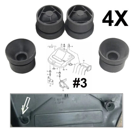4 PCS FOR VW AUDI SKODA SEAT ENGINE COVER GROMMENTS CONNECTOR RUBBER STOP NEW - Picture 1 of 5