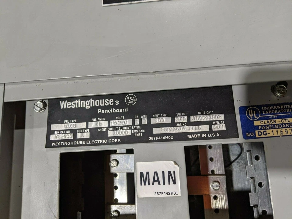 Caja de panel Westinghouse W10B 40 amperios 120/240 voltios 1 fase 3 cables BA Foto 3 de 4