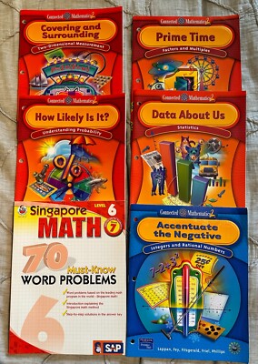 CONNECTED MATHEMATICS 2 Singapore Math 6 7 Word Problems 6 Book lot