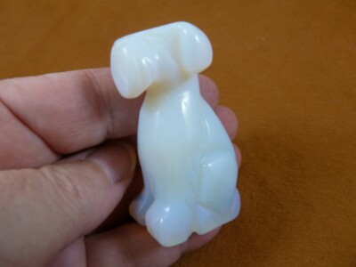 Y-DOG-AI-712) White FOX WIRE AIREDALE Terrier dog GEMSTONE