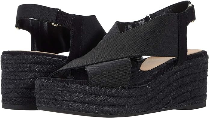 Sandalias CASTANER Mujer 8 Negras 2" Plataforma Quilu Alpargata Cruzada NUEVAS NUEVAS EN CAJA