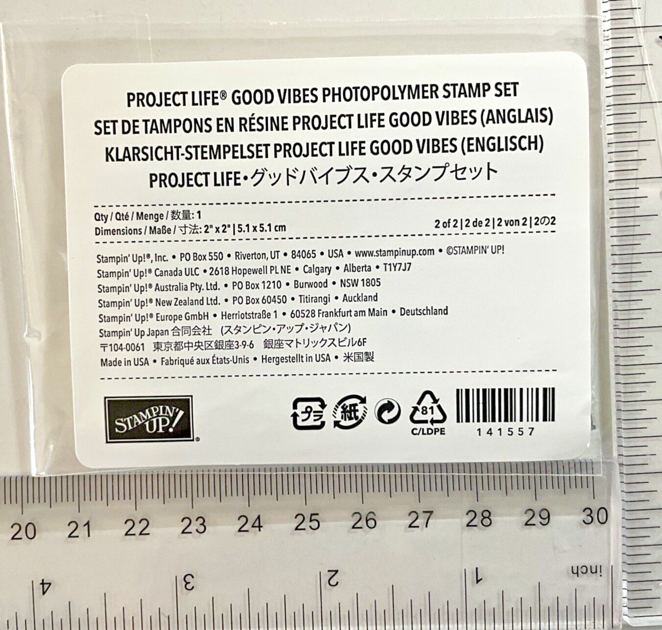 Project Life Card Kit Stampin Up GOOD VIBES Accessory 4x6 Missing 6 stickers