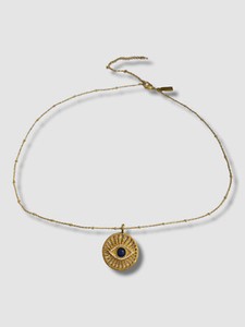 Authentic $135 Sequin Women's 22k Yellow Gold Plated Sacred Talisman Medallion Necklace