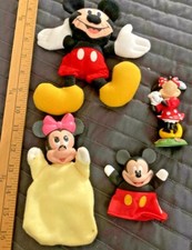 Vintage Mickey Mouse And Minnie Mouse Small Toy And Plush Lot Of 4 Very Rare