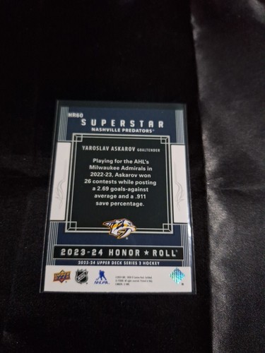 2023-24 UPPER DECK SERIES 2 HONOR ROLL SP #HR60 YAROSLAV ASKAROV NASHVILLE - Picture 2 of 2