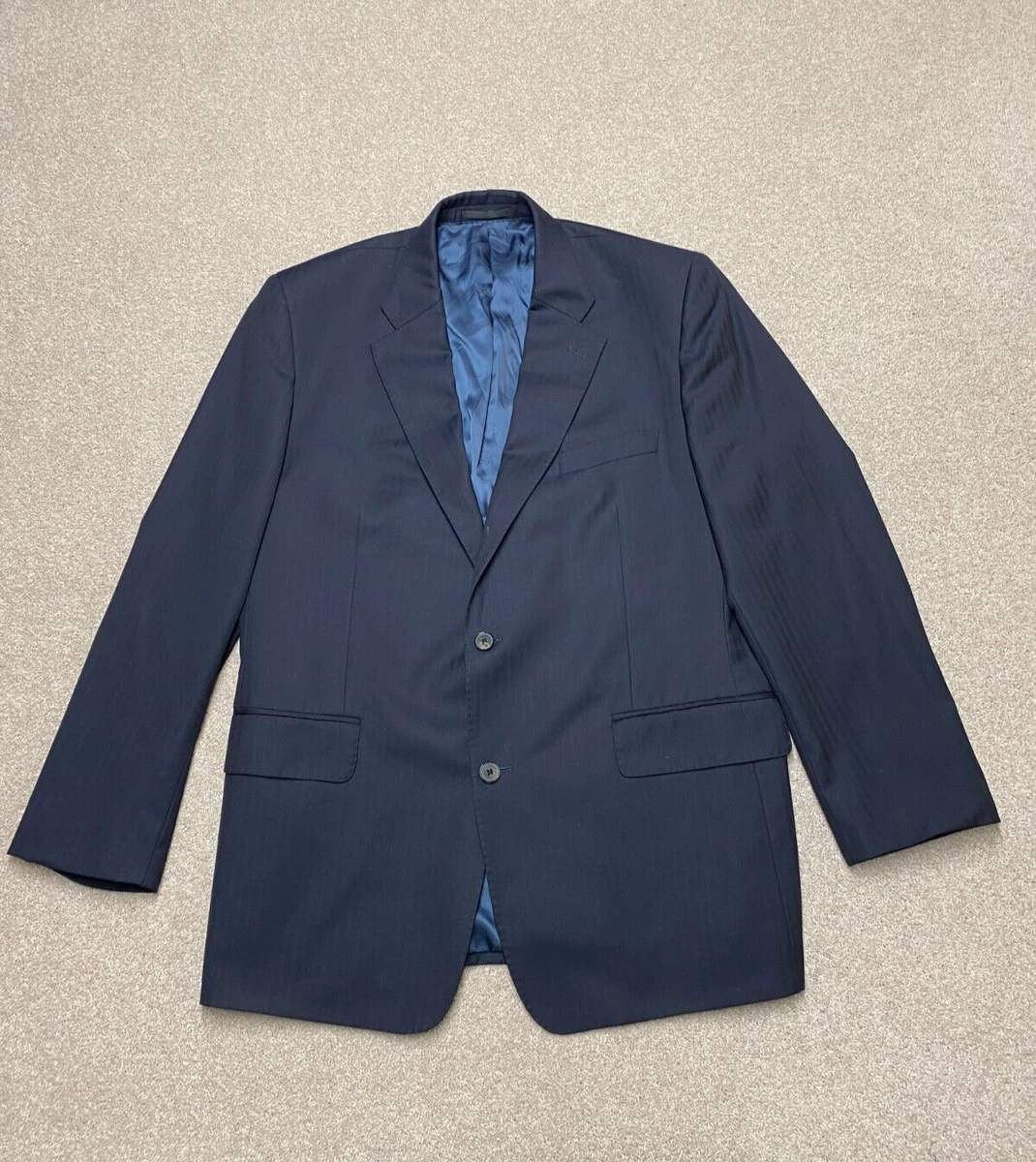 Jaeger Suit Blazer Wool Jacket Blue Size 42S Dinner Jacket Men s