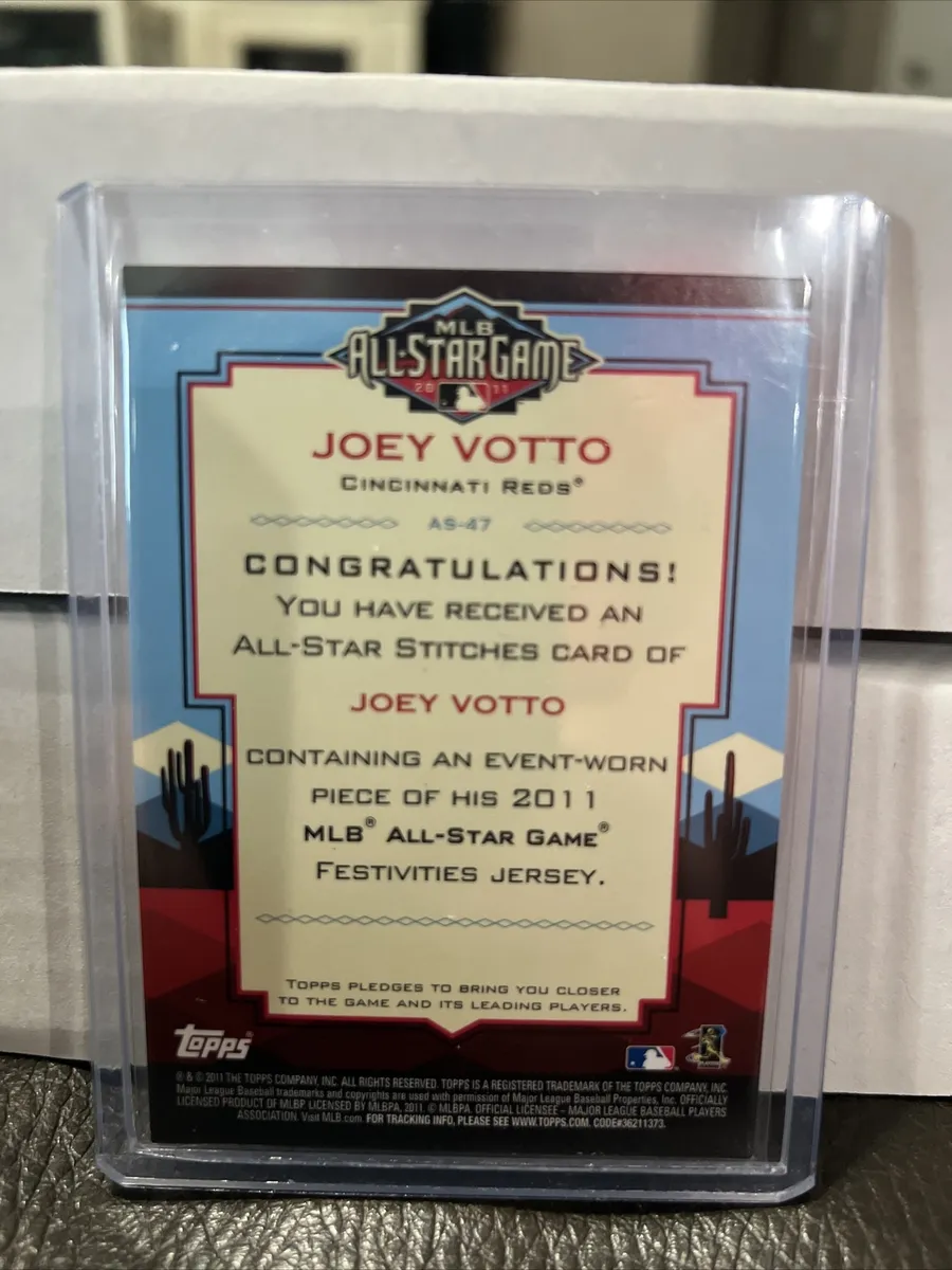 2011 TOPPS ALL-STAR GAME WORKOUT JERSEY SPARKLE JOEY VOTTO # 04/60