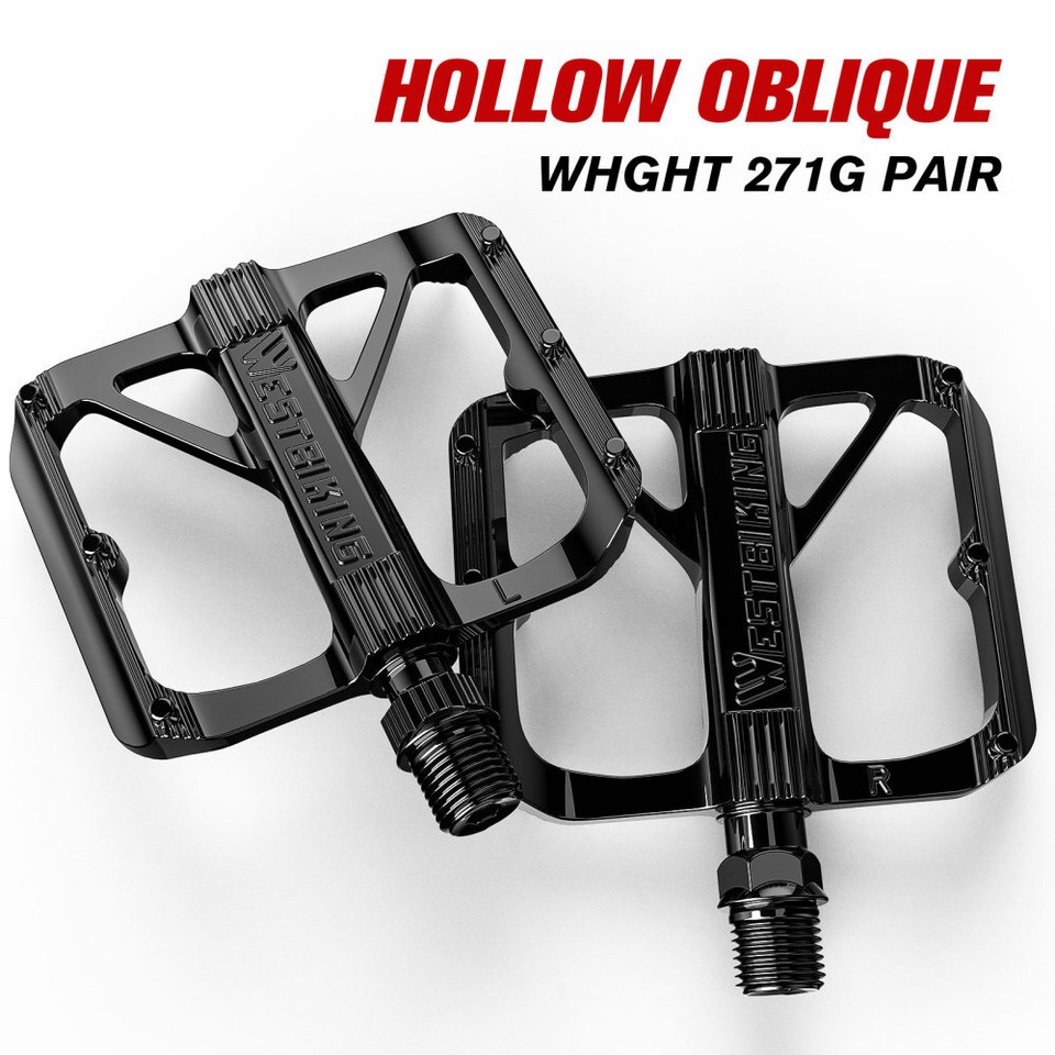 No Wobble Lightweight Aluminum Alloy Widened Flat Mountain Bike Pedals