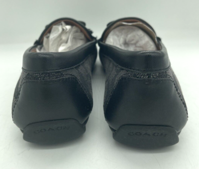 Coach Moira Loafers Signature Jacquard Leather Black Coal Charms