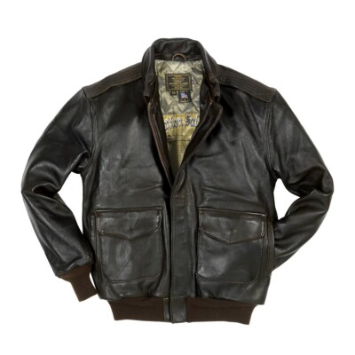 COCKPIT USA MENS ANTIQUE LAMBSKIN LEATHER A-2 FLIGHT JACKET USA