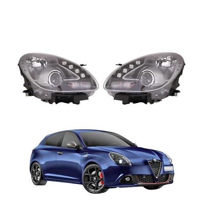 DEPO AUTO PARTS Coppia Fari Proiettori DX/SX per ALFA ROMEO Giulietta dal 2010 (Parabola Nera)