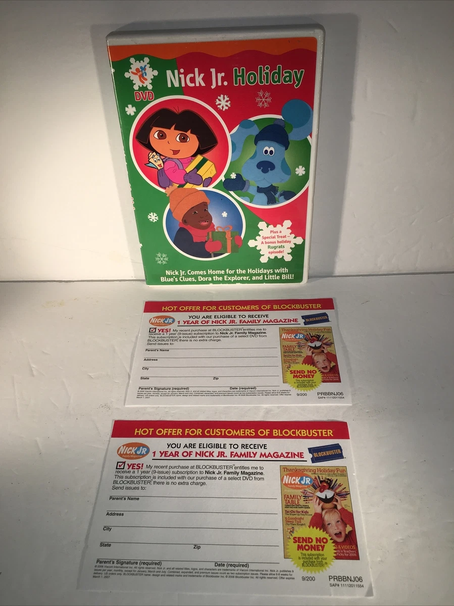 Nick Jr. Holiday DVD Sampler Dora the Explorer Blue's Clues Little Bill Rugrats