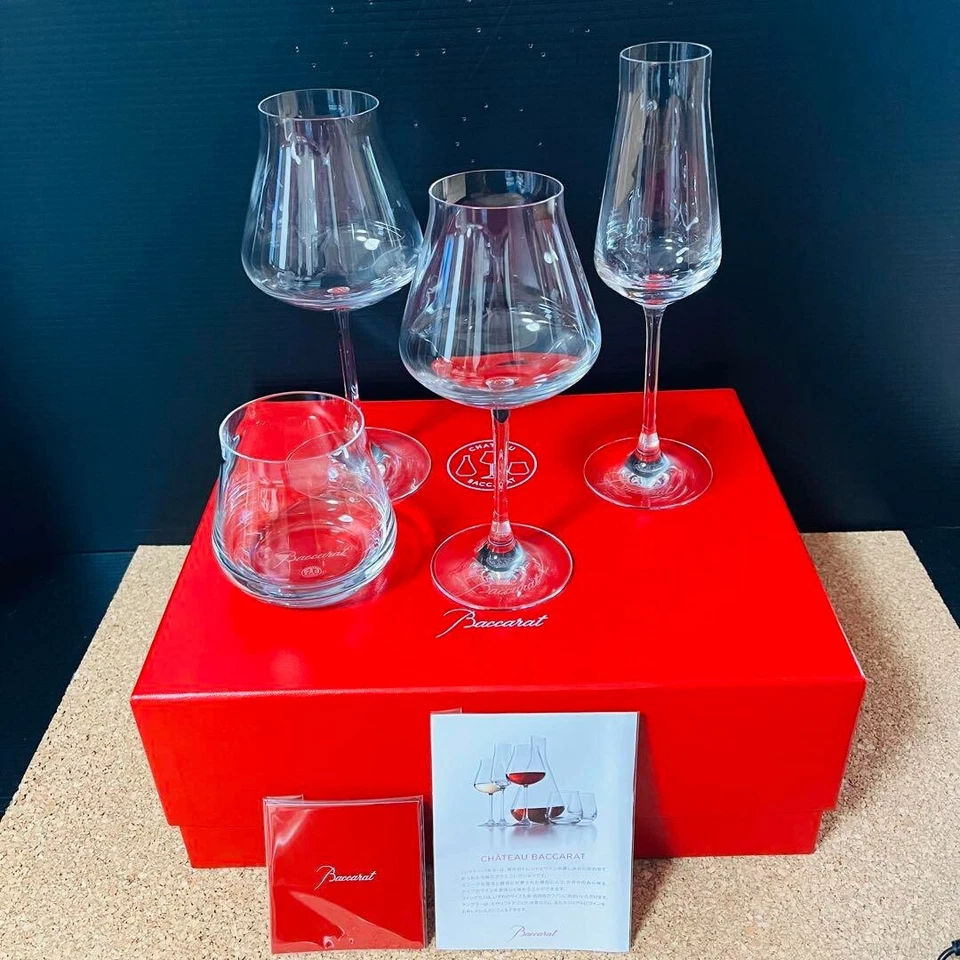 Baccarat My Chateau Set Glass Wine Champagne Flute Tumbler Clear - Image 2 of 4