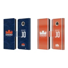 CUSTOM EDINBURGH RUGBY 2024/25 KIT LEATHER BOOK CASE FOR MOTOROLA PHONES