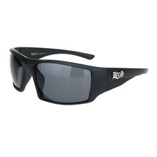 Locs Sunglasses Hardcore Shades Mens Rectangular Wrap Around Black UV 400