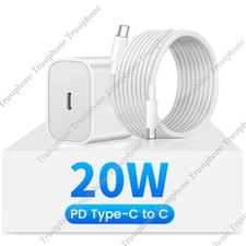 For Samsung Galaxy A13 A33 A53 A73 5G 20W PD Fast Wall Charger Dual Type C Cable