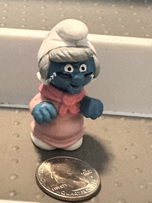Smurfs Granny Grandma Nanny Smurf 20408 PVC Figure Vintage Figurine *1980s RARE*