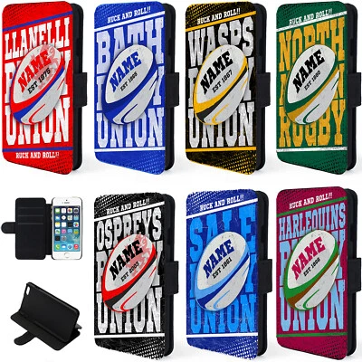 Rugby Union iPhone Case Retro X, 11, SE Wallet Cover Personalised Gift ALL TEAM