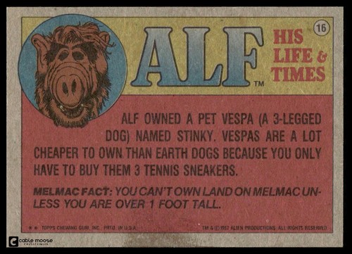 1987-1988 Topps ALF Series 1 & 2 -Pick A Card- Base, Stickers, & Bouillabaseball - Picture 33 of 337