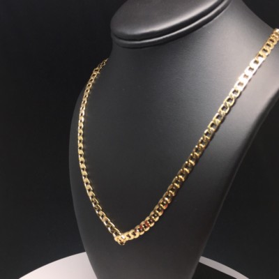 Cadena Cuban Link 26'' De Oro Laminado De 5mm De Ancho