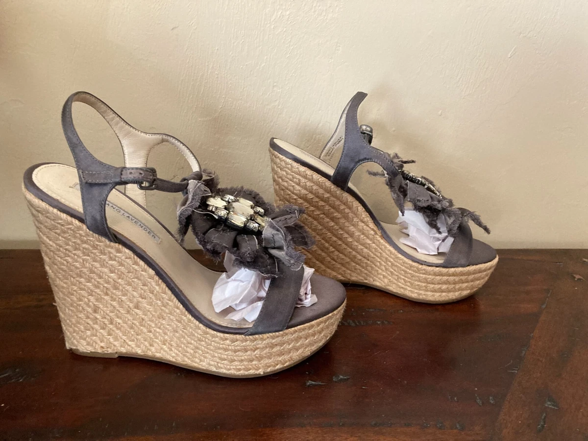 Lavender wedge shop shoes