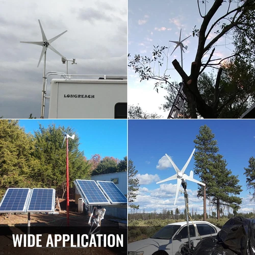 500W 12V 24V Windkraftanlage Windgenerator Mith Laderegler Windturbine 5 Klinge - Bild 3 von 11